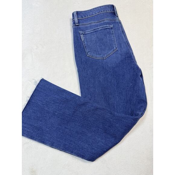 PAIGE Colette Crop Flare Jeans Slate Blue High Rise 90s Minimal Denim Size 32 - Picture 10 of 12
